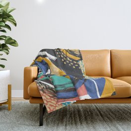 Colorful summer curl abstract Throw Blanket