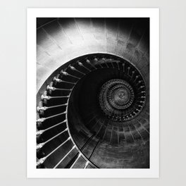 The Spiral Staircase black and white photograph / black and white photography Art Print