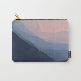 Waves In Texture - Blue & Beige Carry-All Pouch