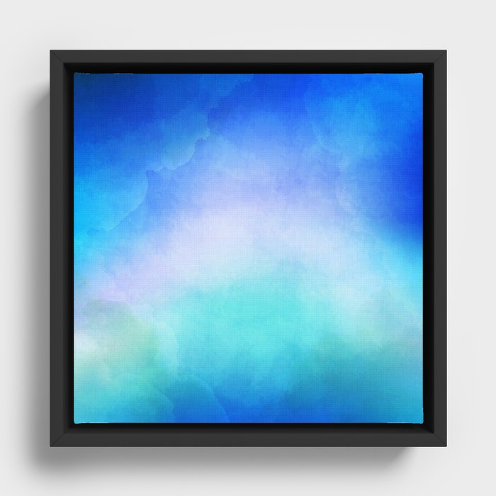 Blue Watercolor Framed Canvas