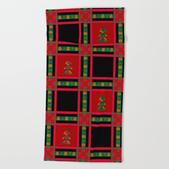 Christmas. Patchwork . Beach Towel