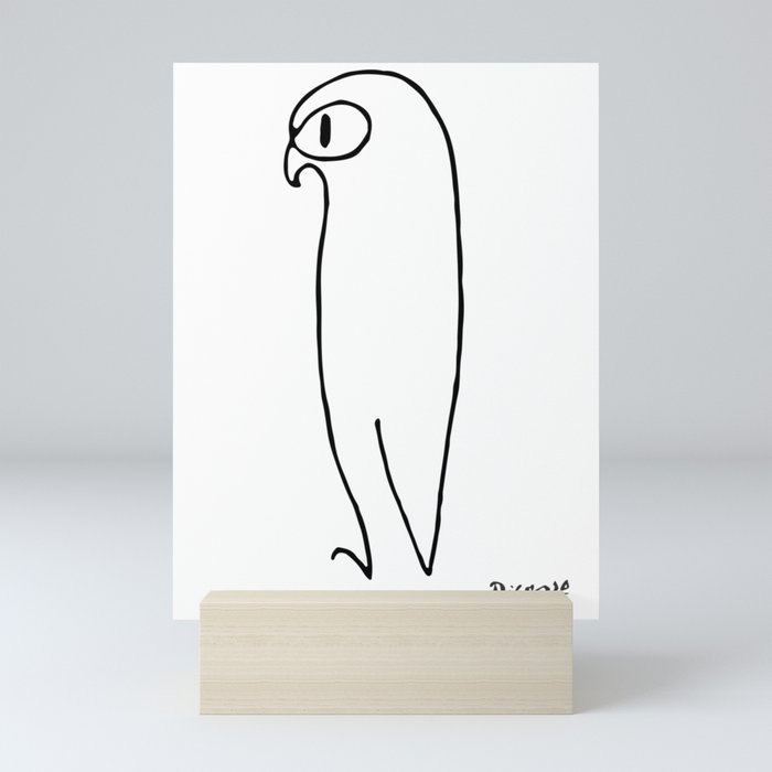 Picasso - The Owl Artwork T Shirt, Reproduction Sketch, tshirt, tee, jersey, poster, artwork Mini Art Print
