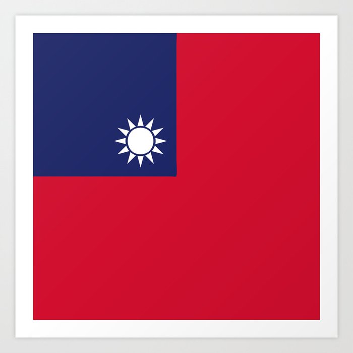 Taiwan flag emblem Art Print by textures | Society6