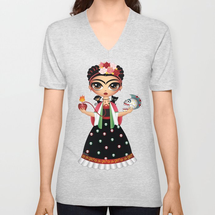 Little Frida V Neck T Shirt