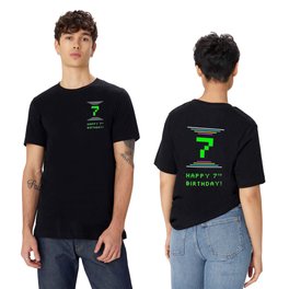 [ Thumbnail: 7th Birthday - Nerdy Geeky Pixelated 8-Bit Computing Graphics Inspired Look T Shirt T-Shirt ]