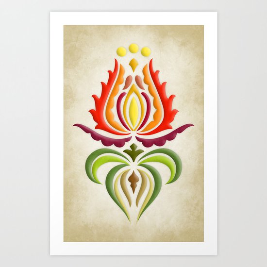 Fancy Mantle on Vintage Background Art Print