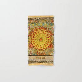 The Sun Vintage Tarot Card Hand & Bath Towel