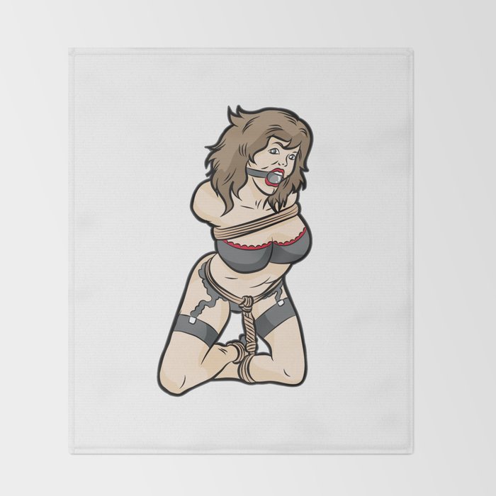 tied and gagged girl bdsm bondage slave submissive throw blanket by moonpie90