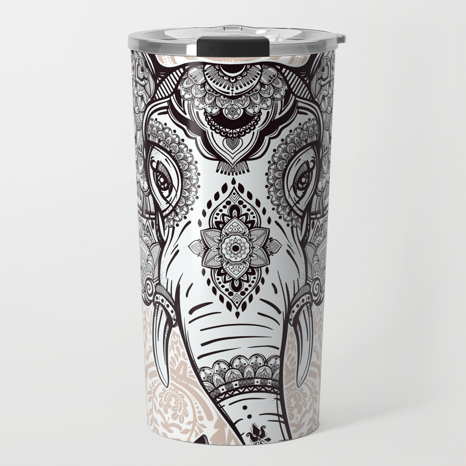 Elephant On Mandala Travel Mug By Serigraphonart Society6