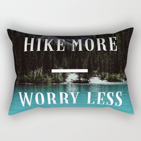 Hike more worry less Rectangular Pillow