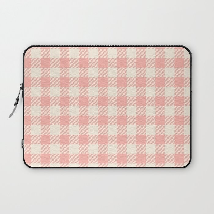 PASTEL GINGHAM 02, blush pink squares Laptop Sleeve
