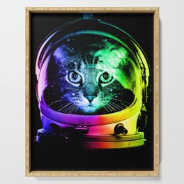 Astronaut Cat Serving Tray