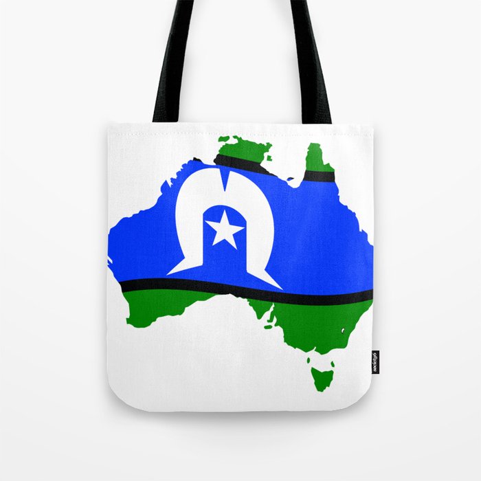 Torres Strait Islander Flag On Map Of Australia Tote Bag