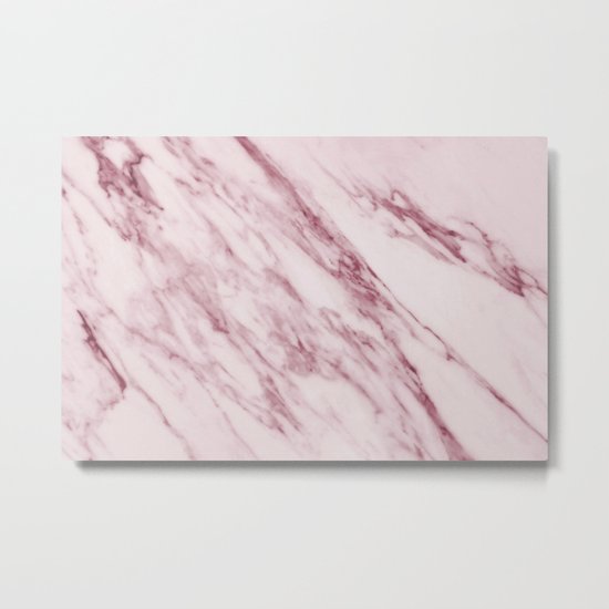 Pink Marble Pattern - Swirled Raspberry Pink Marble Metal Print