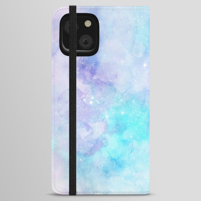 Pink Blue Pastel Galaxy Painting iPhone Wallet Case
