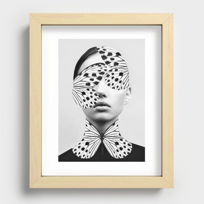 Woman Butterfly Recessed Framed Print