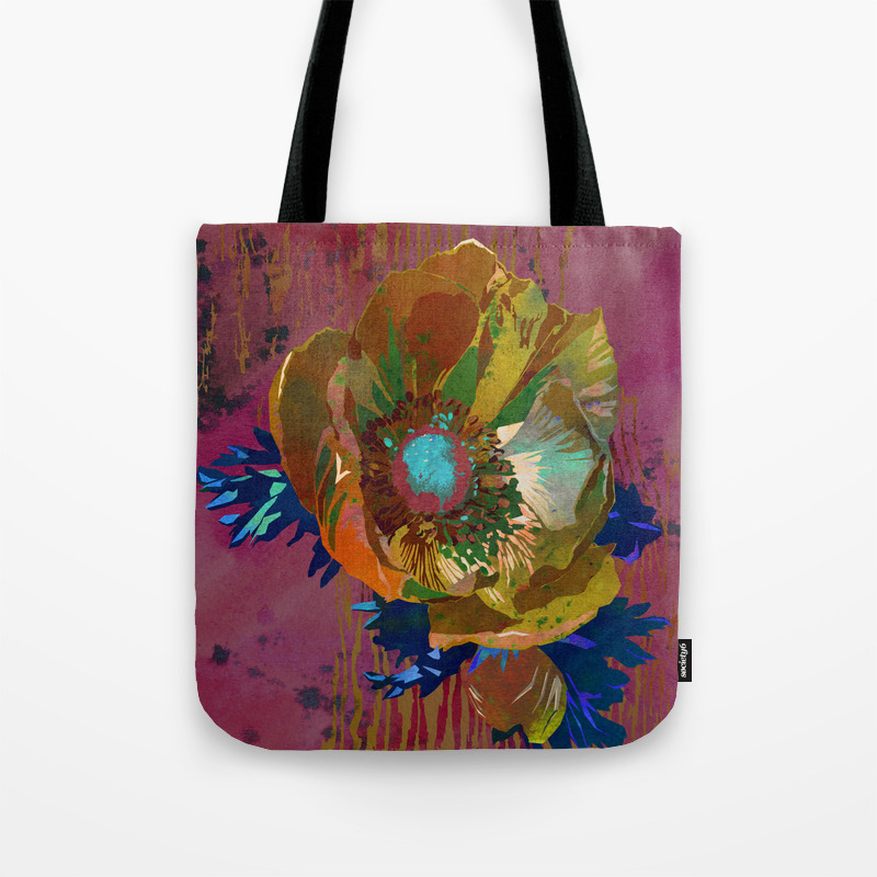 Yellow Gold Anemone Flower Art Watercolor Floral Art Print