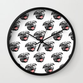Staffy Spots (grey) Wall Clock