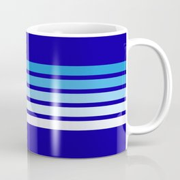 Minimal Maritime Abstract Retro Stripes 70s Style on Blue - Oceanica Coffee Mug