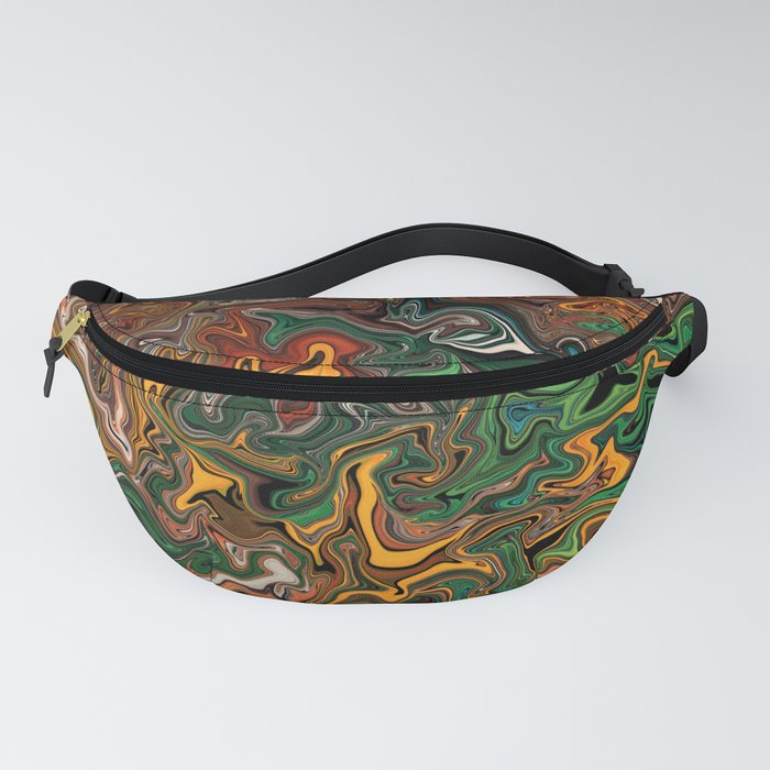 Ethnic liquid marble abstract with earthy tones Fanny Pack