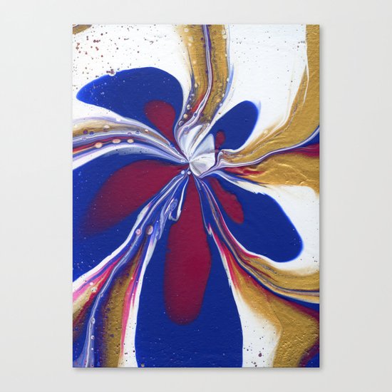 Floral Fluidity Abstract Acrylic Fluid Painting Canvas Print By Printpix Society6