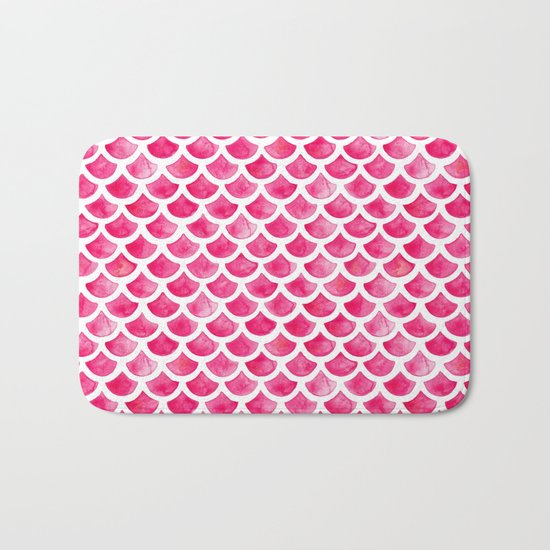 Pink Mermaid Scales Bath Mat