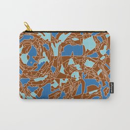 Blue and brown geometric abstract Carry-All Pouch | Noemihernandez, Resin, Brownandblue, Abzolutocollective, Blueabstraction, Mexicandesign, Digital, Mexico, Mexicanartist, Abstraction 