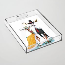 Fashion Christmas Deer 10 Acrylic Tray