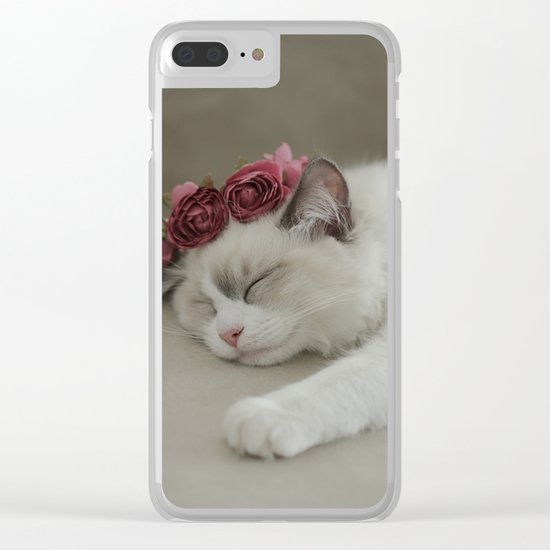SLEEPY KITTY by Monika Strigel Clear iPhone Case