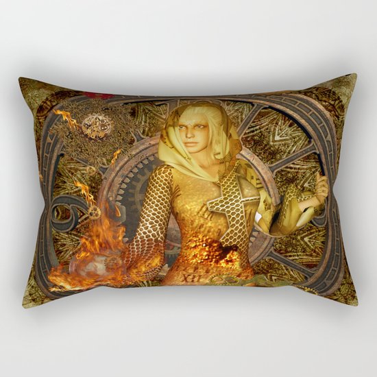 Wonderful steampunk lady Rectangular Pillow