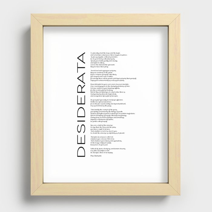desiderata-poem-by-max-ehrmann-literary-gifts-framed-art-print-by-ek-art-prints-society6