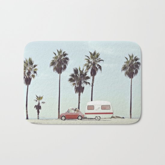 NEVER STOP EXPLORING - CAMPING PALM BEACH Bath Mat