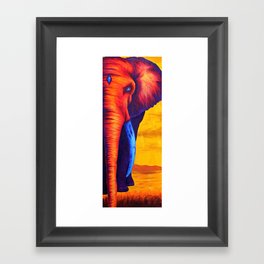 Sunset Elephant Framed Art Print