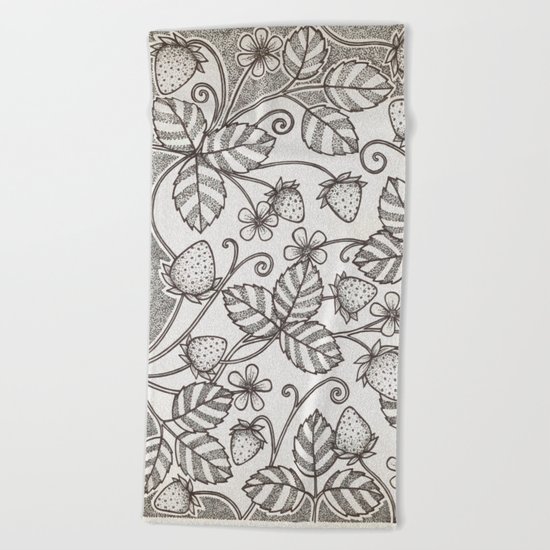 Strawberry pattern 2 Beach Towel