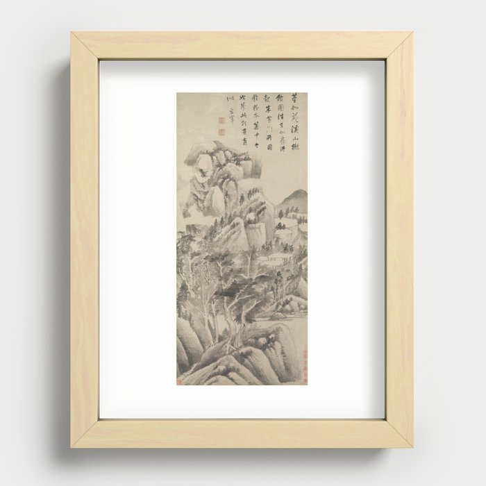 Shaded Dwellings Among Streams and Mountains Dong Qichang Recessed Framed Print