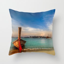 Longtail Thai boat Throw Pillow