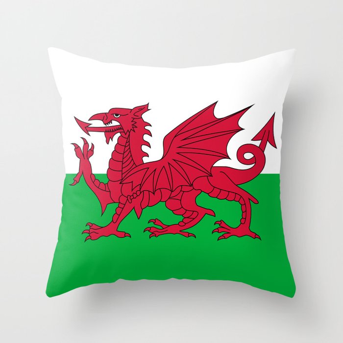 Flag of Wales - Welsh Flag Throw Pillow