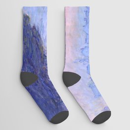 Claude Monet "Sunset on the Seine at Lavacourt. Winter Effect" Socks