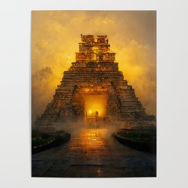 Ancient Mayan Temple Poster