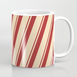 [ Thumbnail: Brown & Tan Colored Lines/Stripes Pattern Coffee Mug ]