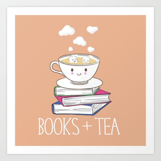 Books + Tea Art Print