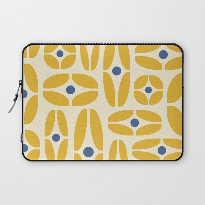 Mid Century Decoration 825 Yellow and Blue Laptop Sleeve