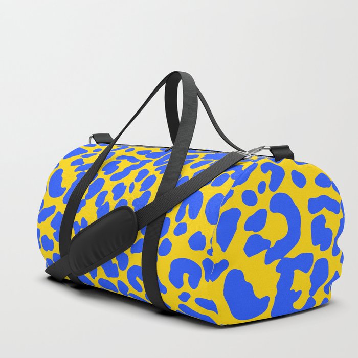 Yellow & Blue Leopard Print Duffle Bag