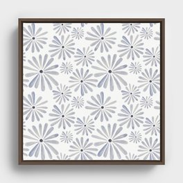 Watercolor pattern of simple bright flowers Framed Canvas