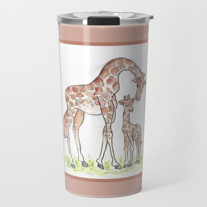 Giraffe and Her Calf Travel Mug