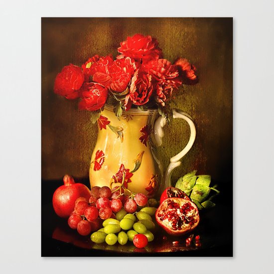 Flower and fruit Canvas Print