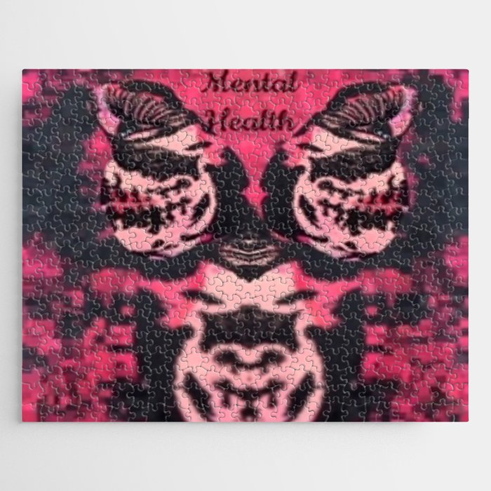 Black and Red Mental Health Jigsaw Puzzle