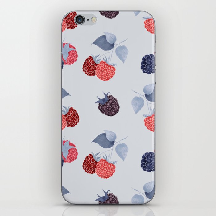 Strawberry Pattern with raspberries and blackberries iPhone Skin