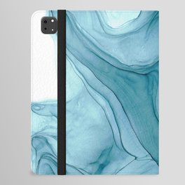 Melted Blue Jeans 41122 Modern Abstract Alcohol Ink Painting by Herzart iPad Folio Case