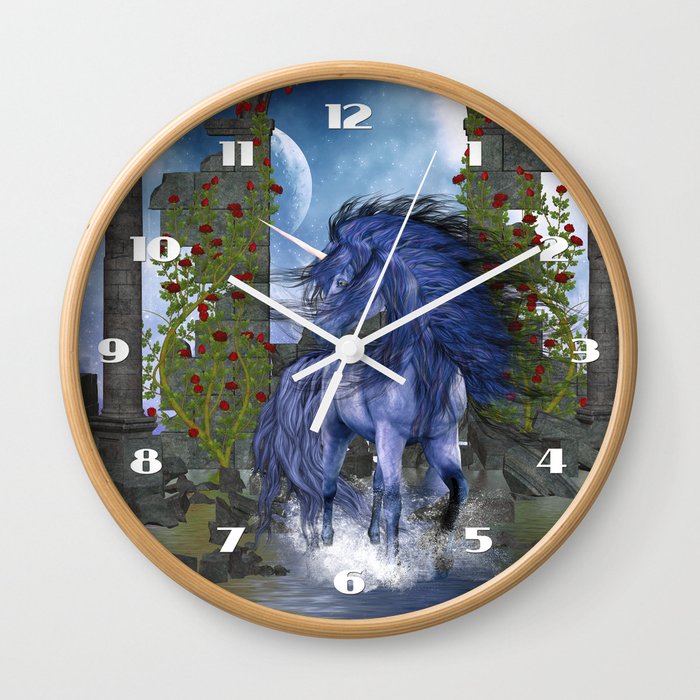 Blue Unicorn 2 Wall Clock
